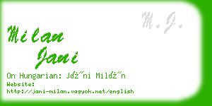 milan jani business card